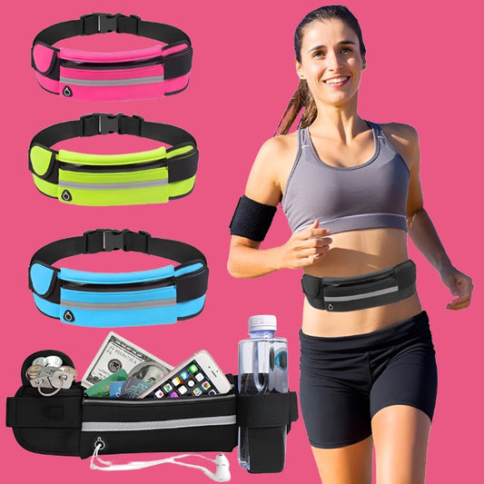 Fitness Waist Bag With Pocket Slim Running Jogging Belt Fanny Pack Bag For Hiking Cycling Workout Sports Gym